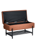 Beliani Bettbank SOLVANG in Braun/Schwarz - (W) 89 x (H) 43 x (L) 39 cm