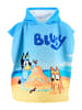 Bluey Bingo Kinder Badeponcho mit Kapuze 55x110 cm in Blau