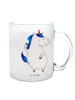 Mr. & Mrs. Panda Glas Einhorn Mann ohne Spruch in Transparent