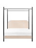Beliani Himmelbett DANNEMOIS in Beige/Schwarz - (W) 150 x (H) 180 x (L) 211 cm