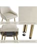tectake Barstuhl Avane 48,5 x 57 x 108 cm, Belastbarkeit 120 kg, creme/gold