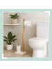 relaxdays WC Garnitur in Weiß/ Natur - (B)23 x (H)78,5 x (T)18 cm