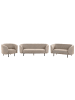 Beliani 3-tlg Sitzgruppe LOEN in Beige/Grau/Schwarz