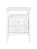 Beliani Nachttisch ASSISI in Weiß/Gold - (W) 48 x (H) 62 x (L) 35 cm