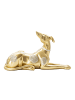 Mauro Ferretti Goldene Harzstatue eines liegenden Hundes, 32,2 x 9,5 x 18,3 cm