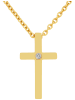 Adeliás Damen Halskette mit Anhänger – Kreuz aus Edelstahl in gold