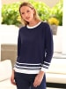 Heine Pullover in marine-ecru-gemustert