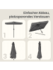 SONGMICS Sonnenschirm Sheld in Grau - (B)150 x (H)230 x (T)200 cm