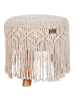 Beliani Hocker NAWABAD in Beige/Braun - (W) 40 x (H) 40 x (L) 40 cm