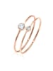 Elli Ring 925 Sterling Silber Ring Set in Rosegold