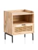 FineBuy Nachttisch in Braun / Mango / 50x40x60