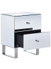 Beliani Nachttisch NESLE in Silber - (W) 48 x (H) 60 x (L) 35 cm