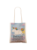 Mr. & Mrs. Panda Tragetasche Einhorn Happy Design mit Spruch in Weiß