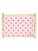 Mr. & Mrs. Panda Servier Tablett Flamingo Yoga ohne Spruch in Rosa