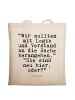 Mr. & Mrs. Panda Tragetasche "Wir sollten mit Logik... mit Spruch in Creme