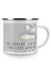 Mr. & Mrs. Panda Camping Emaille Tasse StandeMenschtliche Trauung V... in Heather Grey
