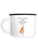 Mr. & Mrs. Panda XL Emaille Tasse Nachtfalter Fähnchen mit Spruch in Weiß