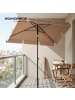 SONGMICS Sonnenschirm Sheld in Taupe -(D)180 x (H)125 cm