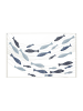 Mauro Ferretti Dekorative 3D-Metallplatte mit blauem Fischmotiv, 96,5 x 1,5 x 61 cm
