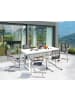 Beliani 7-tlg Gartentisch Set VALCANETTO/COSOLETO in Weiß/Grau/Silber
