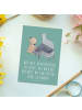 Mr. & Mrs. Panda Postkarte Klavier Herausforderung mit Spruch in Meeresbrise
