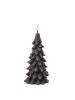 MARELIDA LED Kerze Tannenbaum Weihnachtsbaum Echtwachs H: 19cm in grau