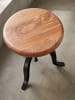 KADIMA DESIGN Drehhocker 39x62,5x39 cm Akazie Massivholz / Metall Drehbar,