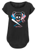 F4NT4STIC Long Cut T-Shirt Suicide Squad Harley Quinn Skull Emblem in schwarz