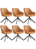 SONGMICS 6er-Set: Esszimmerstuhl Tyra in Braun-Schwarz - (B)60 x (H)81.5 x (T)58 cm