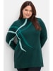 sheego Feinstrickpullover in tiefgrün-gemustert