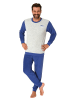 NORMANN langarm Frottee Pyjama Rundhalsschnitt & Bündchen - 82439 in marine