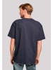 F4NT4STIC Heavy Oversize T-Shirt Berg Sonnenuntergang Retro in marineblau