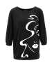 Aniston SELECTED Fledermausshirt in schwarz-weiß