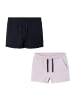 name it Shorts 2er-Set mit Taschen verstellbarer Bund in Schwarz-Lila