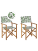 Beliani 2er-Set Gartenstuhl CINE in Grün/Weiß/Braun