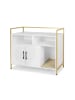 relaxdays Katzenschrank in Weiß/ Gold - (B)90 x (H)74 x (T)45 cm