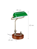relaxdays Bankerlampe in Grün/ Braun - (B)26 x (H)42 x (T)25 cm