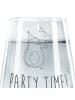 Mr. & Mrs. Panda Trinkglas Avocado Party Zeit mit Spruch in Transparent