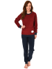 NORMANN Frottee Pyjama langarm Schlafanzug Bündchen und Applikation - 49871 in rot