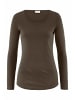 Hessnatur Softrib Longsleeve in vintage oliv