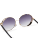 styleBREAKER Runde Sonnebrille in Gold / Grau Verlauf