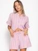 SASSYCLASSY Gestreifte Musselin Shorts in Rosa