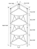 VCM  Metall Holz Eckregal Bücher Insasi 4fach in Weiß