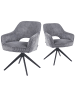 DUBI Möbel 2er-Set: Drehstuhl Mika-Nils in Grau - (B)60 x (H)87 x  (T)65 cm