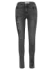 KOROSHI LANGE JEANS SCHMALE HOSE in Schwarzer Denim