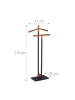 relaxdays Herrendiener in Schwarz/ Braun - (B)47 x (H)112 x (T)20 cm
