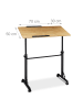 relaxdays Laptoptisch in Gelb - (B)100 x (H)110 x (T)50 cm