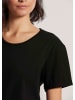 MADELEINE Hahnentritt-Shirt mit Rundhals, Kurzarm in schwarz