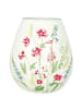Greengate Vase ELWIN Weiß mit Blumen 20x17 cm