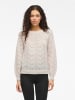 Vila Eleganter Pullover mit verspieltem Strickmuster und Rundhals. in Natur